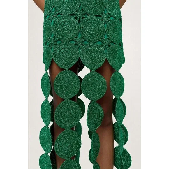 Simon Miller Beep Beep Dress Gummy Green Knit Metallic